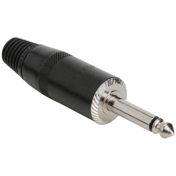 Main product image for Rean NYS225B 1/4" Mono Plug Black For Speaker Cable 092-148